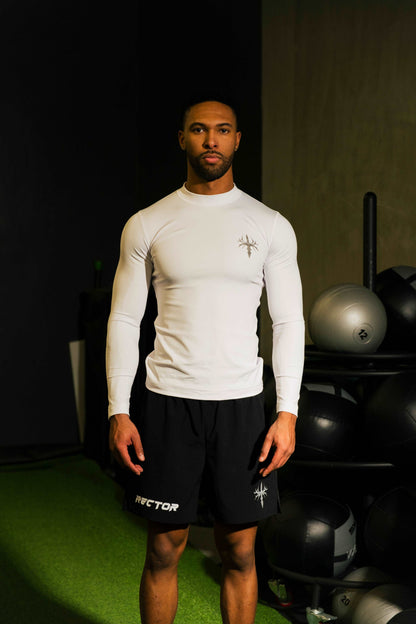 White Long Sleeve Compression T-Shirt